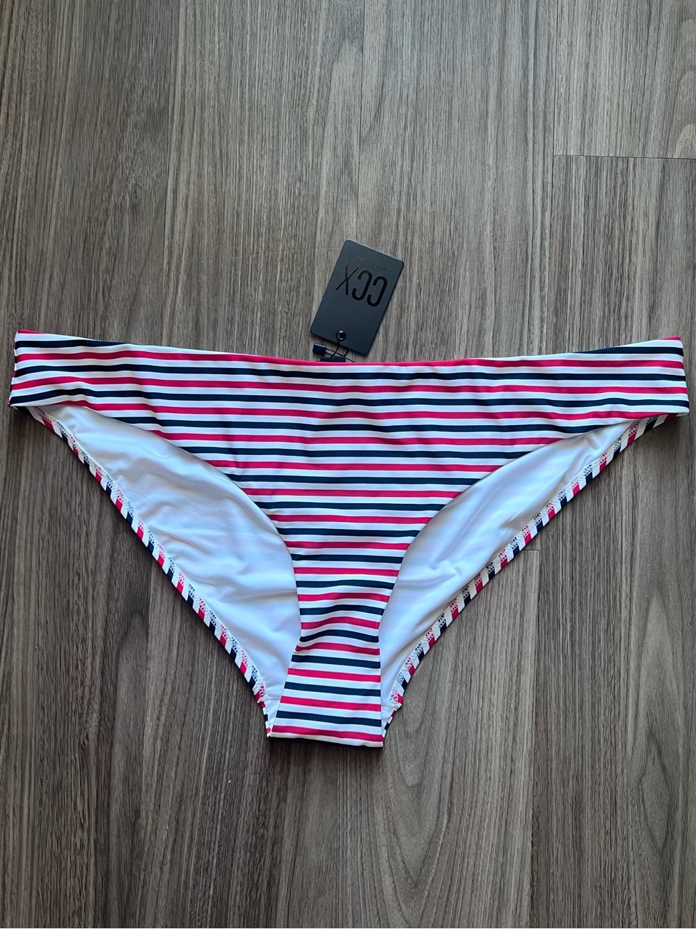 City Chic Daisy Bikini Bottom Red White Blue Striped Size 20 NWT
